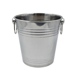 Cubo de Hielo Redondo Blanco de Diseño Clásico y Alta Calidad con Asa de Ciervo Dorada, Enfriador Metálico Glamuroso y Duradero para Fiestas en Casa - Product Image 4
