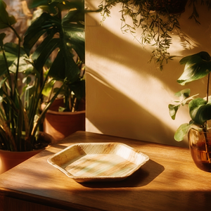 <b>Disposable</b> Palm leaf 10 inch Hexagon <b>plate</b> Modern Takeaway Dishware for Events - Product Image 5