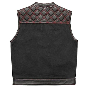 Men's Vintage <b>Leather</b> <b>Vest</b> Adults Wholesale OEM ODM Custom Sleeveless Motorcycle <b>Biker</b> Jacket Casual Outerwear - Product Image 4