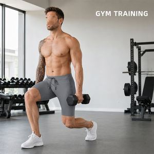Men's <b>Canvas</b> Moisture Wicking Breathable Compression Shorts Pockets Distressed Drawstring Waist Sporty Solid Color Short Length - Product Image 6