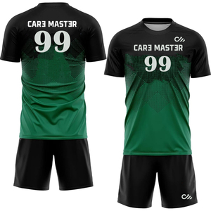 ชุดฟุตบอลแบบกำหนดเอง เสื้อและกางเกงขาสั้น ชุดกีฬา แห้งเร็ว ระบายอากาศได้ดี พร้อมการพิมพ์แบบ Sublimation - Product Image 3