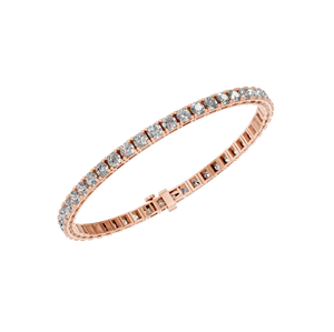 Pulsera de tenis de diamante de corte brillante Simple clásica para mujer, joyería fina elegante de oro rosa de 14K y 18K para fiestas y regalos - Product Image 5