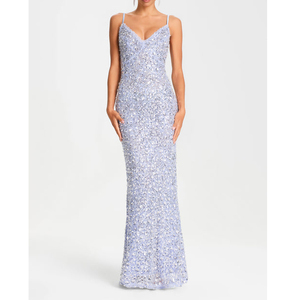 Robe de soirée moulante et confortable pour femme, brodée de sequins, idéale pour les soirées et les clubs, taille naturelle, écologique - Product Image 1