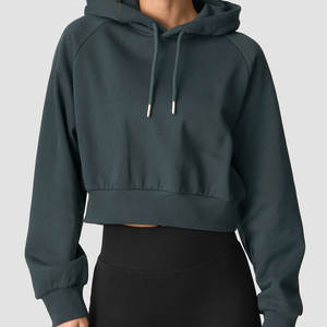 เสื้อฮู้ดกำมะหยี่แขนยาวพองๆ สไตล์สตรีทแวร์สำหรับผู้หญิง ใส่ได้ในฤดูหนาว มีโลโก้ด้านหน้า ผลิตจากผ้าฝ้าย 100% - Product Image 1