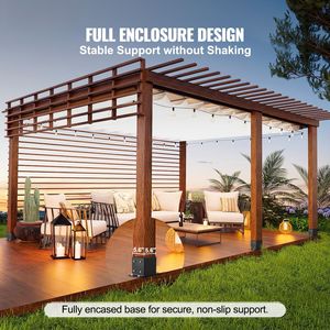 Staffe per Pali in Legno Nero Opaco 6x6, Ancoraggi Rinforzati Verniciati a Polvere, 4 Pezzi, Dimensione Interna 5.6"x5.6" per Pergola, Gazebo e Padiglione - Product Image 1