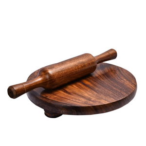 Polished Mango <b>Wood</b> Chakla Belan Set | Smooth Non-Stick <b>Rolling</b> Board | Handcrafted Eco Kitchen Tool Keywords (380 characters) - Product Image 5