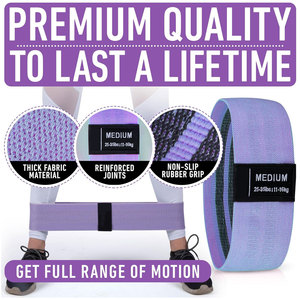 Wholesale Custom Logo Set of 3 <b>Exercise</b> Hip <b>Bands</b> Set Fabric Booty Resistance <b>Bands</b> Latex Cotton OEM Customized Packing Pcs - Product Image 5