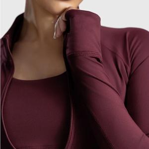 Veste de sport pour femme à séchage rapide, extensible dans quatre directions, respectueuse de l'environnement, protection solaire, doublure en spandex/polyester, coupe ajustée pour le yoga - Product Image 6