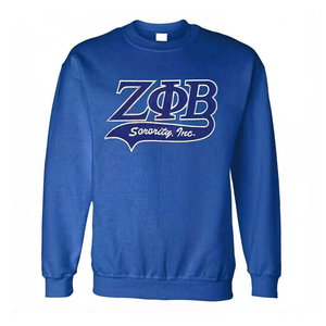 Sweat-shirt d'hiver à col rond pour femme avec lettres grecques Zeta Phi Beta, lettrage en chenille, mélange de coton, manches tombantes, logo frontal - Product Image 5