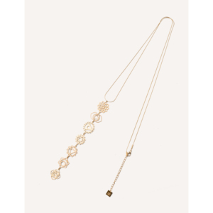 Collana YXQ 89 in acciaio inossidabile spazzolato dorato, pendenti e ciondoli raffinati per un'eleganza quotidiana senza sforzo. - Product Image 1