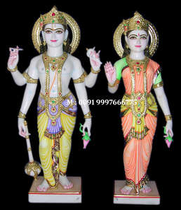 Murti de Mármol Blanco de Vishnu y Laxmi - Product Image 3