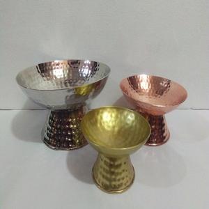 ชามผลไม้ทำจากสเตนเลส3ชิ้นชามสำหรับเสิร์ฟหวานทำจากเหล็กรูปทรงกลมมีขนาดแตกต่างกัน - Product Image 3