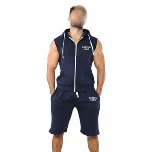 Conjuntos de Ropa Deportiva para Hombre Otoño 2026, Ropa de Gimnasio, Servicio OEM ODM, Nueva Tendencia, Logotipo Personalizado, Sudadera sin Mangas y Pantalones Cortos - Product Image 1