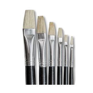 Ensemble de pinceaux <span class=keywords><strong>à</strong></span> poils plats 577 poils naturels avec poignée noire peinte fournisseur de pinceaux d'artiste pour les loisirs, l'artisanat et l'utilisation scolaire - Product Image 3