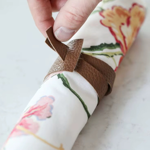 High End Leather Napkin Ring <b>for</b> <b>Dining</b> <b>Table</b> Reusable Eco-Friendly Napkin Holder Party Stocked <b>Set</b> Durable Premium <b>Table</b> Decor - Product Image 1