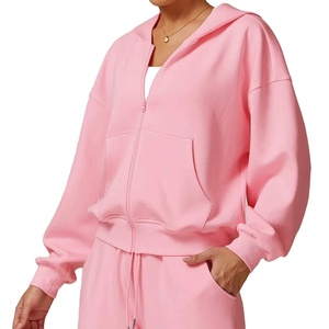 Heavy Weight 100% Cotton Hoodies High Quality Zip up Hoodie for Women's Sweatshirt Custom Logo Good Quality Hoodies - Product Image 2