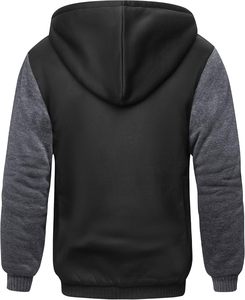 Sweat-shirt à capuche bleu marine pour homme, coupe classique, en polaire, décontracté, avec poche avant, pour l'automne - Product Image 4