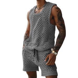 Conjunto de Hombre Invierno 2025, Nuevo, Casual, con Patrón 3D Deportivo, Tejido de Velour Ecológico, 100% Algodón, Camiseta con Cordón en el Pantalón - Product Image 1