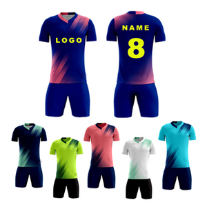 Men's <b>Soccer</b> Uniform Set V-Neck Short Sleeve Gradient Pink Navy Sublimated Latest <b>Soccer</b> Uniform Hot Sale Breathable <b>Soccer</b> Set - Product Image 4