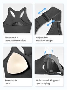 Soutien-gorge de sport sans couture respirant à séchage rapide pour femme, grande taille, avec logo frontal, maintien élevé, dos nageur, OEM ODM, prix abordable, vente en gros - Product Image 5