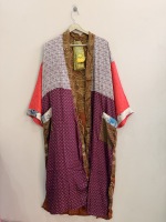 Lot en gros de robes kimono en soie douce imprimée, peignoirs bohèmes en polysilk, longs kimonos