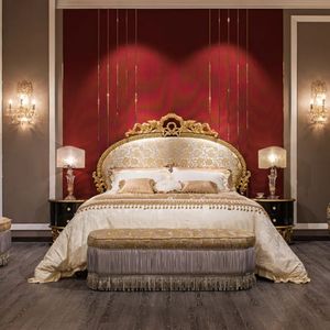 Hot Sale hotel emma Luxury Classic White Gold Bedroom Set Upholstered <b>Bed</b> <b>Frame</b> Elegant Royal Furniture for Hotel Villa - Product Image 1