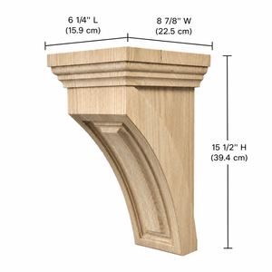Console décorative en bois, style Mid-Century, support d'étagère murale en bois massif, décoration de bâtiment, finition brute, écologique, facile à poser - Product Image 2