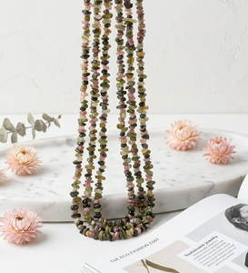 Natural <b>Tourmaline</b> Uncut Chip Beads 1 Strand Raw Gemstone Beads for Bracelet Necklace Jewelry Making DIY Crafts 3-4mm Size - Product Image 3