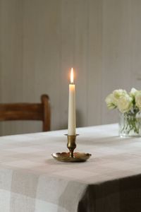 Handmade <b>Brass</b> <b>Candlestick</b> <b>Holder</b> Classic Design Home Decoration Metal Candle <b>Holder</b> with White Candle on Table - Product Image 2