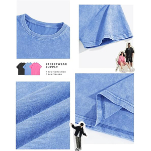 T-shirt Homme Écologique Imprimé Sérigraphie Bleue Coton Égyptien 280 GSM Coupe Oversize Boxy Style Vintage Streetwear Vente en Gros - Product Image 2