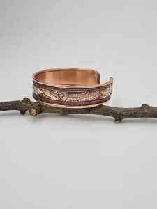 Bracelet de manchette ajustable en cuivre massif magnétique, gravé et imprimé, style traditionnel, pour hommes et femmes, par Glowin fashion - Product Image 5