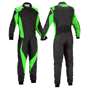 Combinaison de course automobile intégrale noire et jaune, respirante, séchage rapide, 100 % polyester, sans manches, service OEM pour karting et automobile - Product Image 6