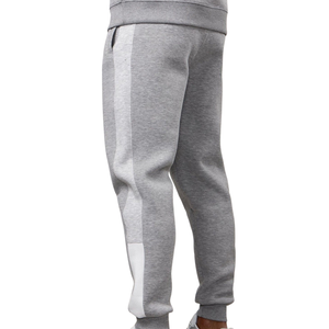 Mens Light Grey Fleece Hooded <b>Tracksuit</b> Casual Athletic Gymwear Jogger Set Streetwear Winter Sports Activewear Outfit - Product Image 6
