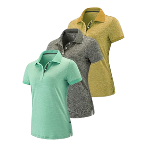 Womens Short Sleeve <b>Polo</b> Shirt Solid Color Knitted Breathable Casual Golf Tennis Outdoor Wear Green Gray <b>Orange</b> - Product Image 3