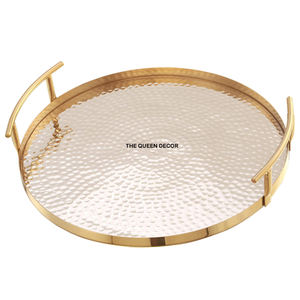 Bandeja de Servicio de Mármol Hecha a Mano de Calidad Premium con Soporte Metálico de Diseño para Hotel - Precios Asequibles - Product Image 4