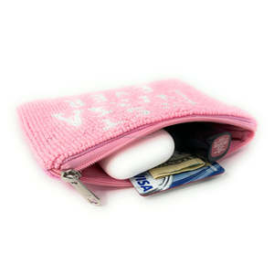 Portefeuille zippé personnalisé « Meilleure Nana de Tous les Temps », fait main pour perles de rocaille, pochette brodée, doublure en polyester doux, écologique, unisexe - Product Image 4