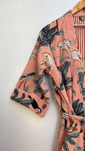 Bata Kimono de Algodón para Spa, Estampado Floral, Ligera, para Descansar - Product Image 6