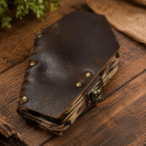 Diario de Cuero Hecho a Mano, Libro de Hechizos Gótico, Papel con Bordes Quemados, Cuaderno de Bruja, Diario de Vampiro, Grimorio de Halloween - Product Image 2