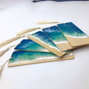 Marque-page décoratif en résine avec fleurs séchées, cadeau pour les enfants à l'école, fête d'anniversaire et Diwali, design Art Déco, forme ronde - Product Image 4