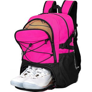 Sac à dos de sport unisexe avec poche pour ballon de basket, porte-bouteille, bretelles en polyester, fermeture éclair, pour activités de plein air - Product Image 5