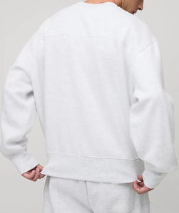 High Quality Basics Cotton Blended Hoodies Heavy Weight Custom logo Crew Neck Oversized <b>Sweatshirts</b> Men <b>Sweatshirt</b> - Product Image 6