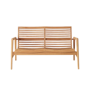 Teak Wood Double Seating <b>Bench</b> 2 Seater Outdoor Garden <b>Sofa</b> Midcentury Modern Design All Weather Resistant Furniture - Product Image 4