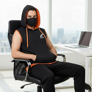 Sudadera con Capucha sin Mangas Personalizada al por Mayor de Alta Calidad para Hombre, con Estampado Multicolor, Talla XS, Básica, Mezcla de Algodón - Product Image 1