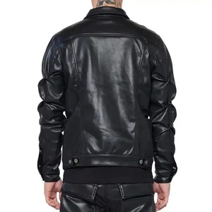 Fully Customized Woven Coated Stand Collar Front Logo Breathable Hooded Vintage Varsity <b>Leather</b> <b>Jackets</b> <b>Men</b> Made Pakistan Low - Product Image 5