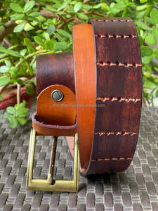 Nuevo elegante e informal hecho a mano de cuero genuino Real cinturón clásico para hombres personalizado grano completo desgastado cinturón de cuero Real para hombres - Product Image 3