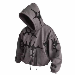Sudadera con Capucha Super Square Acid Wash de Alta Calidad, Felpa, Personalizable, Talla Personalizada, con Pedrería, Estilo Urbano, Invierno, Algodón/Poliéster - Product Image 4