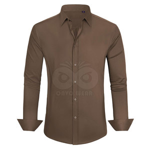 Chemises de bureau formelles pour hommes, vêtements de travail, manches longues, boutonnées, chemise de travail, logo personnalisé, fournisseur en gros - Product Image 2