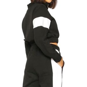 Survêtement à capuche d'hiver décontracté pour femmes 100% coton taille élastique Joggers pantalon poches latérales pleine longueur avant tissu lourd - Product Image 4