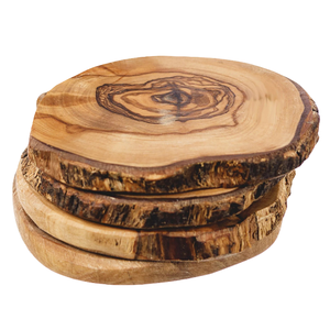 Round Wooden <b>Coaster</b> <b>Set</b> Of 4 Pcs With Wood Finished For Hot & Cold Cover Of Beverage Kitchenware <b>Coaster</b> <b>Set</b> - Product Image 2