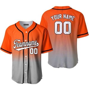 Maillot de baseball respirant à col montant, imprimé par transfert thermique, ensembles pour adultes 100 % polyester, impression personnalisée sur le devant, meilleur prix OEM - Product Image 2